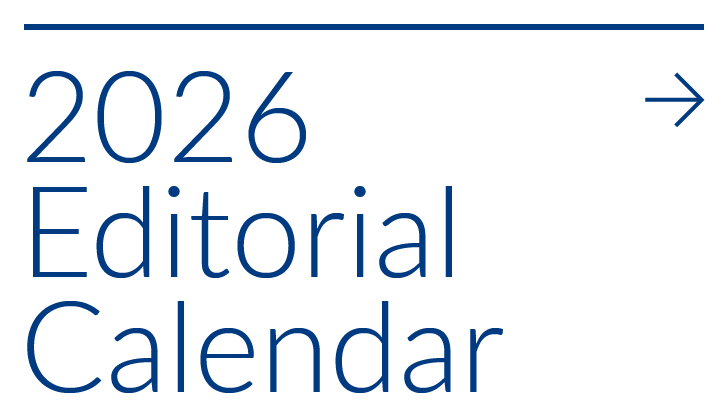 Image that reads 2026 Editorial Calendar